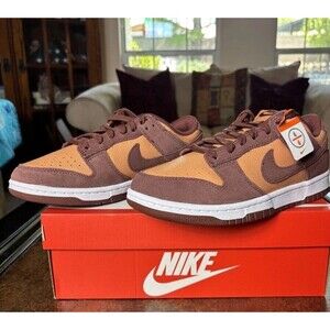 Nike Dunk Low Retro Amber Brown Suede Shoe Athletic Sneaker Mens Size 10.5